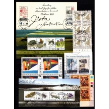 Dobbelt planche med danske små- og miniark. Stemplet.